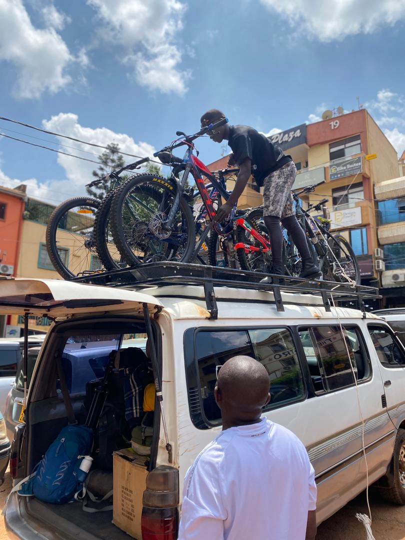 Bikes loaded for a cycling tour